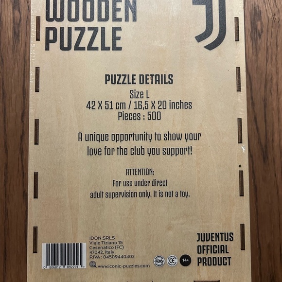 Authentic Wooden Juventus Jersey Puzzle - Picture 2 of 3
